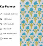 E-Tailor® Hand-Block Printed Pre-Cut Cotton Fabric Ideal - Image 3