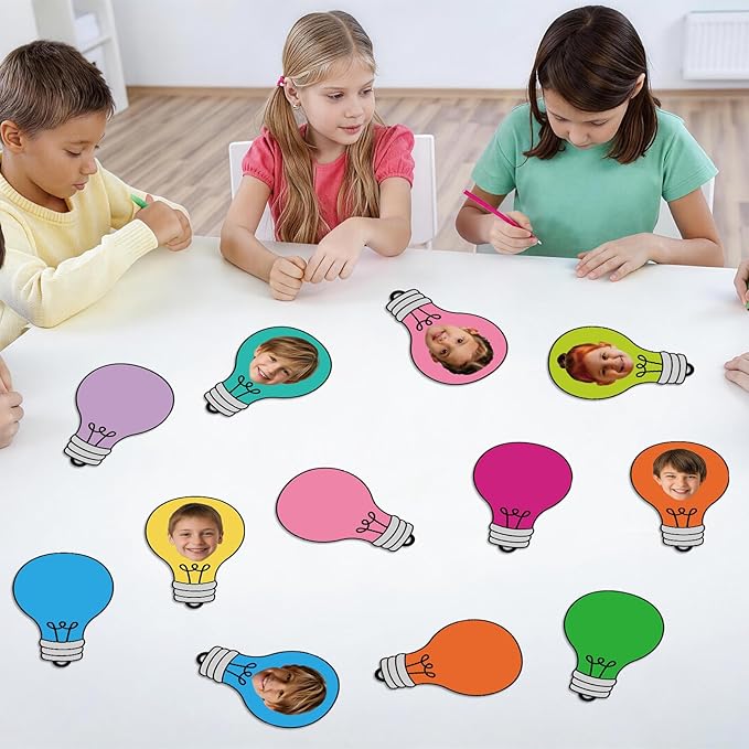 60PCS VBS 2026 Light Bulb Theme Cutouts Colorful Light Bulb Bulletin Board - Image 5