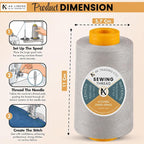 AK Trading 4-Pack Silver All Purpose Sewing Thread Cones of High Tensile - Image 2