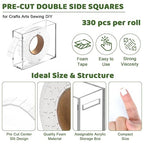 330 PCS Double Sided Foam Tape Pre Cut 1/2 X 2/5 Inch Small Adhesive Foam - Image 3