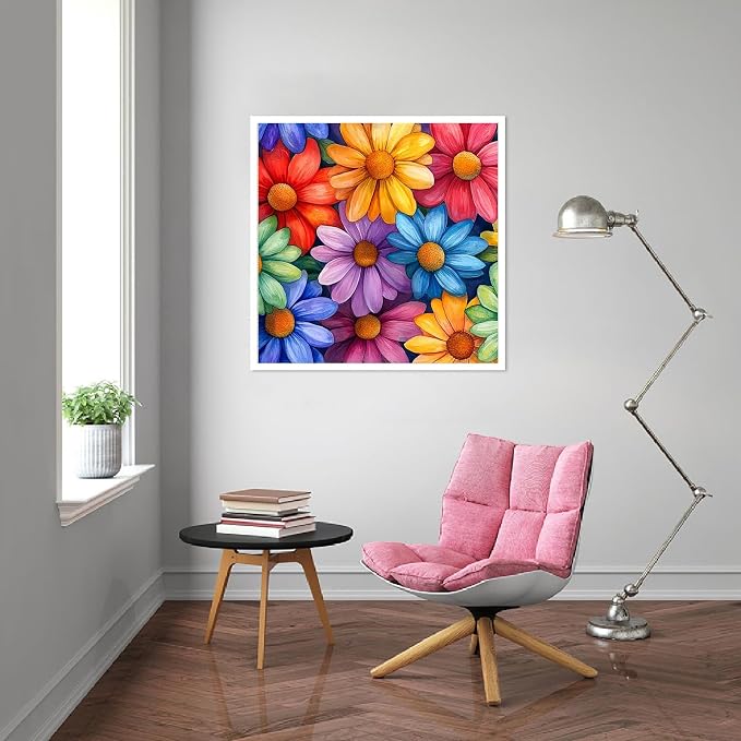 Eiazuiks Stamping Cross Stitch Kit, Colorful Flowers Counting Cross Stitch Kit - Image 2
