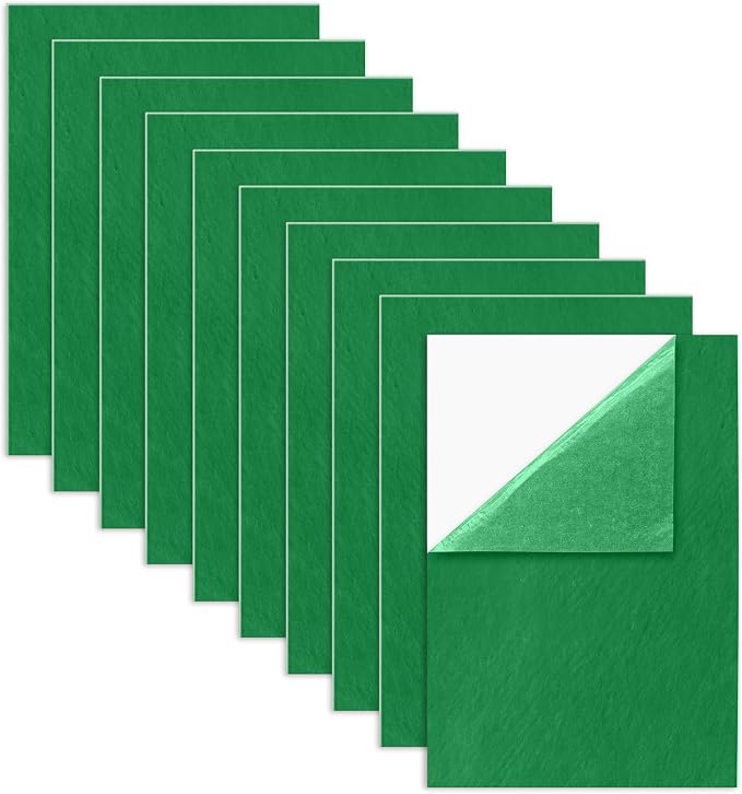 Bonsicoky Green Self Adhesive Felt Sheets, 10 Pack, A4 Size | Felt Fabric by Bonsicoky