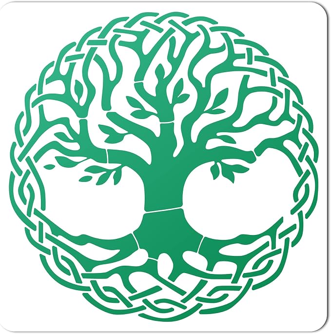 GORGECRAFT 12"X12" Large Tree of Life Templates Round Celtic Triquetra Knot by GORGECRAFT