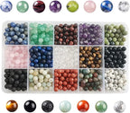 750pcs 6mm Natural Stone Beads Crystal Bracelet Jewelry Making Kit, 15C | by GangGangHao