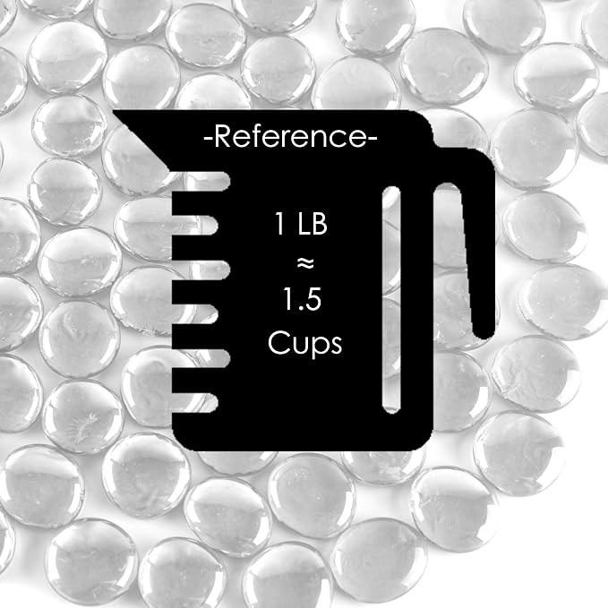 CYS EXCEL X-Large 1.1"-1.35" Clear Glass Flat Gemstone Vase Fillers Multiple - Image 2