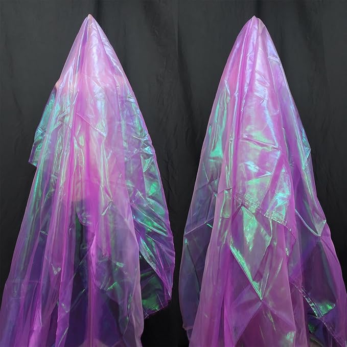 11-Yard Magic Rose Purple Organza Fabric by Unknown
