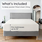 Bambaw 100% Viscose Derived from Bamboo King Fitted Sheet - Image 2
