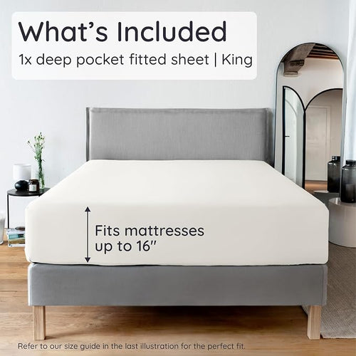 Bambaw 100% Viscose Derived from Bamboo King Fitted Sheet - Image 2