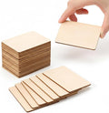 100 Pcs Unfinished Wood Pieces Blank Wood Squares Round Corner by SPKESE