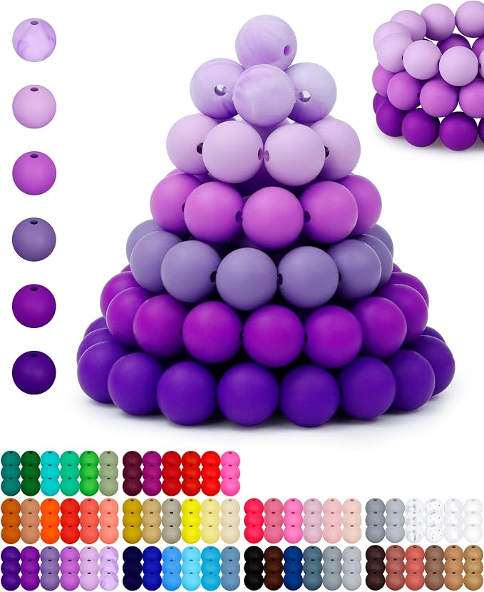160PCS FIVEIZERO 12mm Silicone Beads by FIVEIZERO