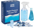 Multi-surface Cleaner Kit, Bathroom Cleaner Spray Tablets & Spray Bottle All Purpose Cleaner, 12 Tablets Multipurpose Cleaner Refills with Reusable Glass Bottle, Plant Based - Ocean Breeze