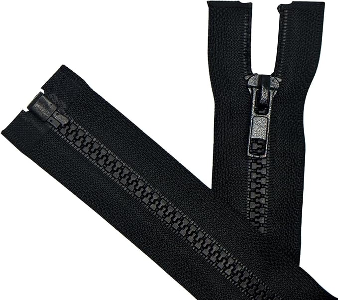 ANPURZII 2PCS #5 52 Inch Black Separating Jacket Zippers by Unknown