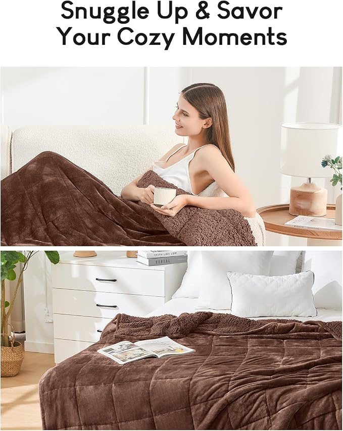 Cottonblue Weighted Blanket for Adults 20lbs Queen Size 60x80 in, Cozy Flannel - Image 6
