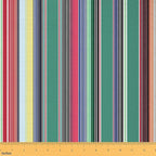 Stripes Fabric by The Yard, Mexican Ethnic Flannel Polyester Fabric, Bohemian by CastleFairy