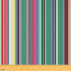 Stripes Fabric by The Yard, Mexican Ethnic Flannel Polyester Fabric, Bohemian by CastleFairy