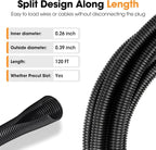 120 FT Wire Loom 1/4 Inch, Split Wire Loom Tubing Conduit, Wire Protector Tubing - Image 3