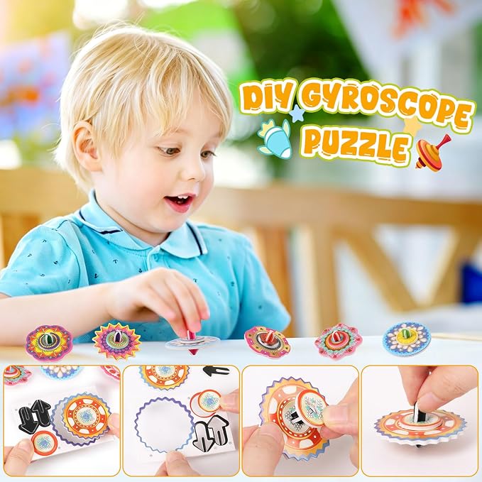 LOMIMOS 3D Cartoon Puzzle for Kids, 30 Pieces 3D Jigsaw Gyroscope Montessori - Image 2