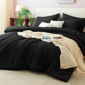 CozyLux Full Size Comforter Sets Black, 7 Pieces Bed in a Bag Full Comforter Set by CozyLux