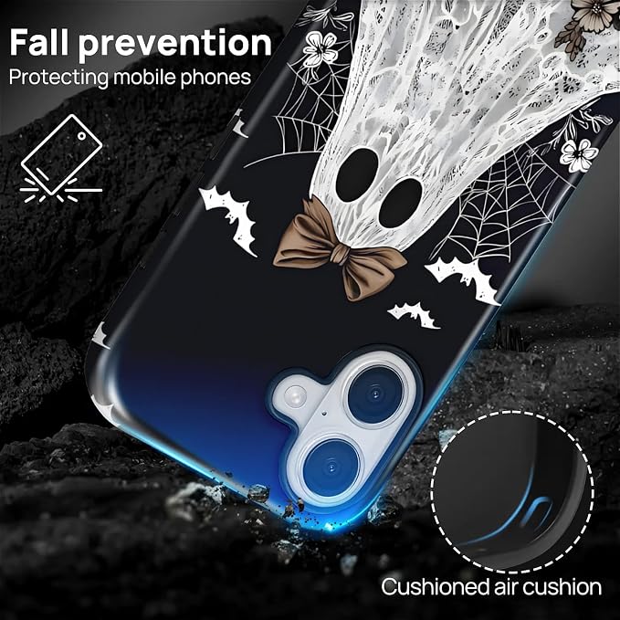 Case for iPhone 17, Scratch Resistant Hybrid Double Layer Hard Shell，Lace Ghost - Image 6
