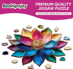 Bodhipnjoy Wooden Puzzles for Adults, 500 Pieces Stainless Glass Lotus Flower - Image 4