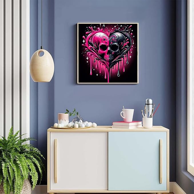 Meothan Diamond Art Kits for Adults, 5D DIY Heart Skull Diamond Painting Kits - Image 4