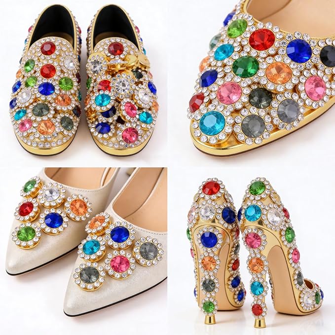 200 PCS 20 Mixed Colors 12MM Crystal Glass Sew on Rhinestones Jewels Gems - Image 2