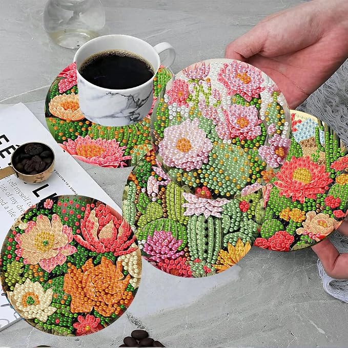 ijbnhd Cactus Diamond Painting Coasters Kit - Image 4