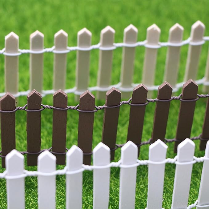 35 Inches Mini Fairy Garden Fence DIY Small Wood Decorative Picket Fence Micro - Image 7