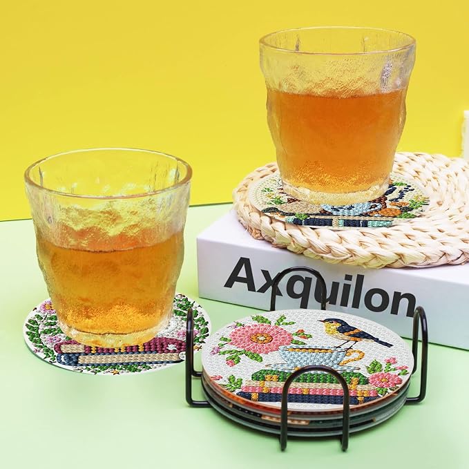 Axquilon 8 Pcs Books Diamond Art Coasters Kit - Image 5