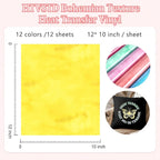 HTVSTD Texture HTV Heat Transfer Vinyl 12 Sheets 12×10in Iron on Vinyl | - Image 2
