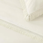 Andency Oversized King Size Comforter Set Ivory 128x120, 3 Pieces Boho Soft - Image 8