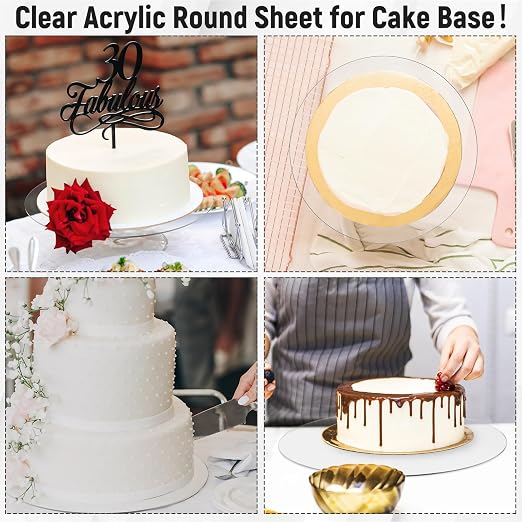 Pushglossy Large Round Acrylic Sheet Clear Acrylic Circle Board Transparent - Image 4