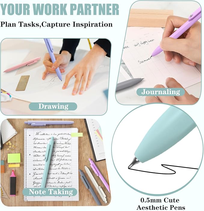 Piochoo Gel Pens, Cute Office School Supplies Gifts - Image 6