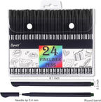Dyvicl Journal Planner Pens Black Colored Pens, 24 Pack 0.4mm Fineliner Pen Set - Image 7