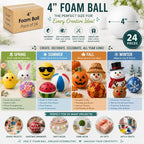 Evershine 24 Pack 4 Inch Craft Foam Ball - Image 6