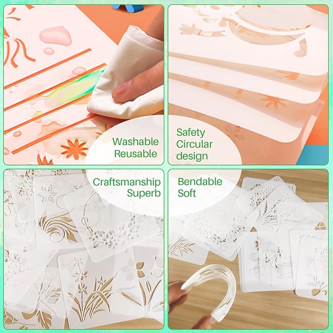 Sea Life Stencils for Kids, Drawing Templates for Wall Wood Fabric Canvas - Image 5