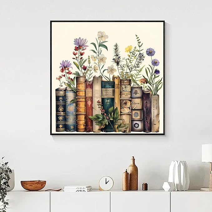 EIBEILI Square Drill Diamond Painting-Book Flower Diamond Art Wall Decor | - Image 2