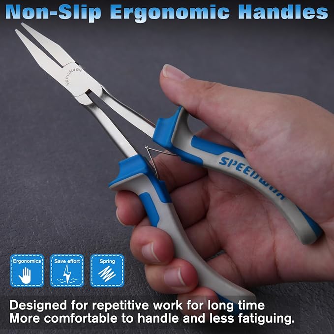 SPEEDWOX Long Reach Flat Nose Pliers 6 Inches Precision Duck Bill Fine Pliers - Image 5