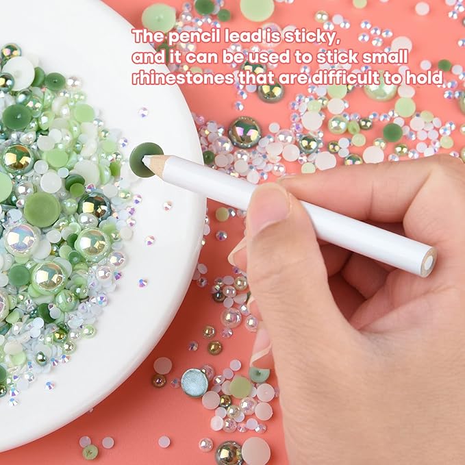 ASTARON 50g Mix Flatback Rhinestones Half Pearls - Image 5