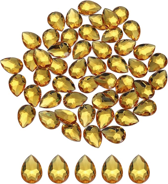 MECCANIXITY 50PCS Flat Back Acrylic Teardrop Gems 18x25mm Artificial Rhinestones by MECCANIXITY