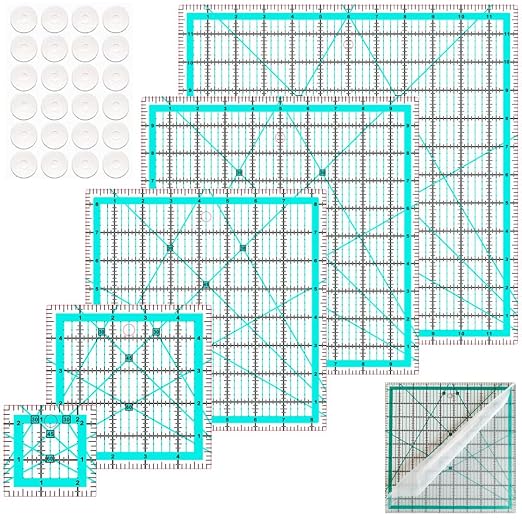 Quilting Rulers, 5 Square Ruler Quilting Templates, Quilting Ruler Acrylic by ZICALSO