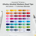 Ohuhu Alcohol Markers Brush& Fine 48 Colors - Image 4