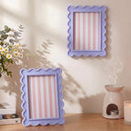 AceOrbit 4x6 Inches Light Purple Flower Wavy Scalloped Picture Frame Cute Wavy - Image 5