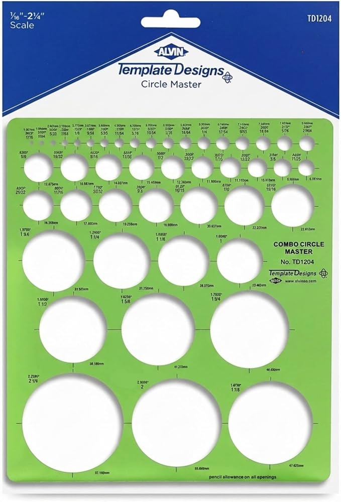ALVIN, Circle Master Template, Drawing and Drafting Tool - Image 2