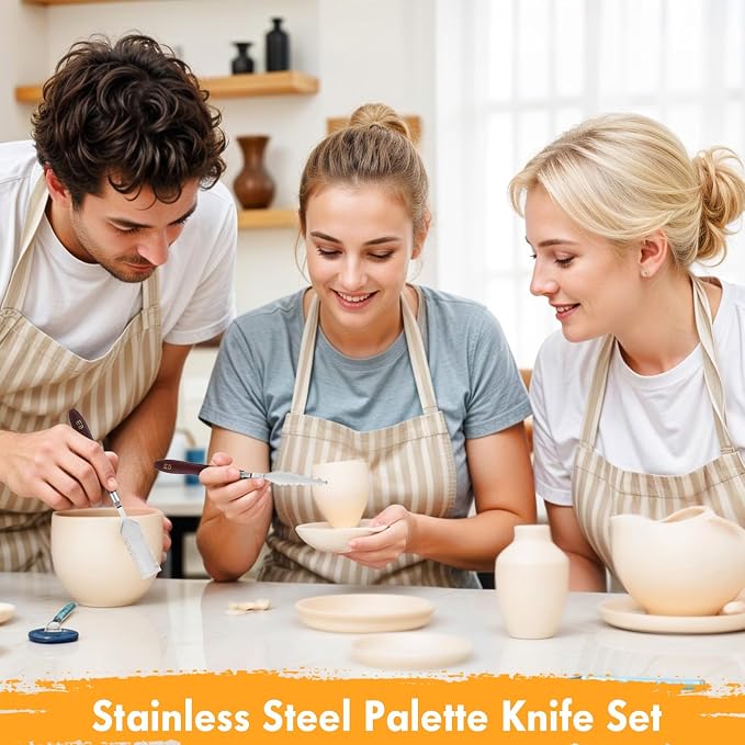 27 Pcs Palette Knife Set, Stainless Steel Painting Knife Set Wood Handle - Image 2