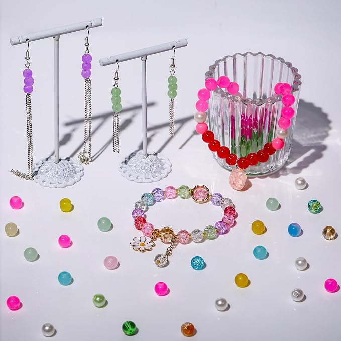 XSEINO About 7200PCS 6mm Glass Beads Bracelet Making Kit, 144 Assorted Colors - Image 3