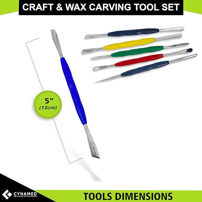 CYNAMED Stainless Steel Spatula Wax & Clay Sculpting Tool Carver Set - Image 3