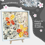 LITMIND 1.1LB Grey White Mixed Irregular Glass Scraps Mosaic Tiles - Image 3