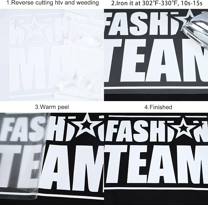 FUNKAKA White Heat Transfer Vinyl Rolls, Adhesive Glossy HTV Vinyl - Image 4