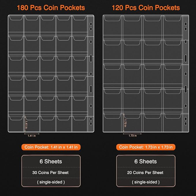 Coin Collection Book with Lock, Fireproof Holders - Image 4